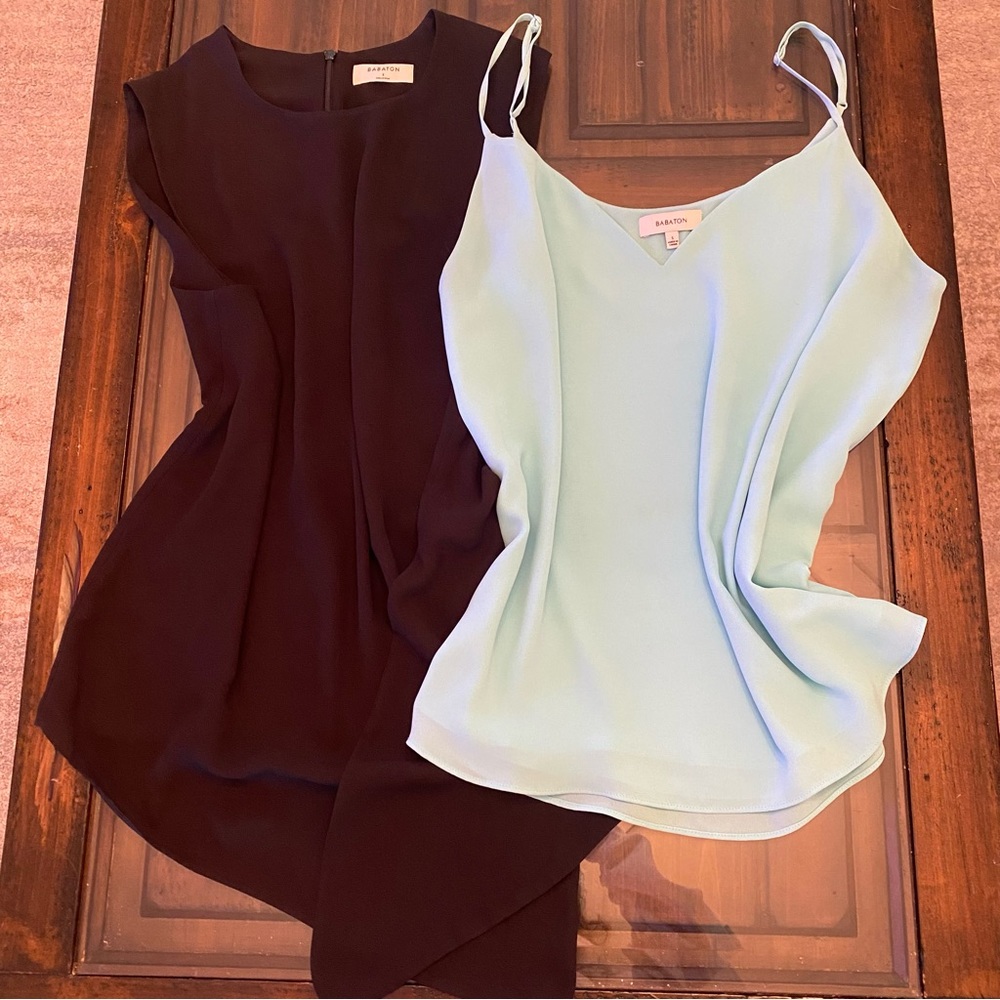 Babaton Aritzia Bundle 2 Blouses Black and Mint size S